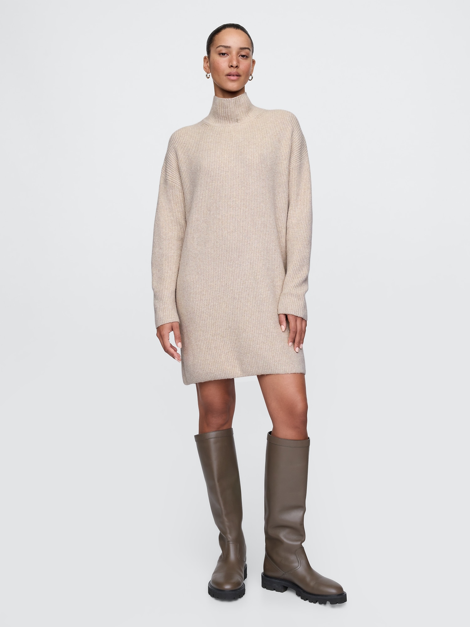 CashSoft Rib Turtleneck Mini Dress